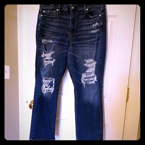 American Eagle High Rise Slim Distressed Jeans 16S